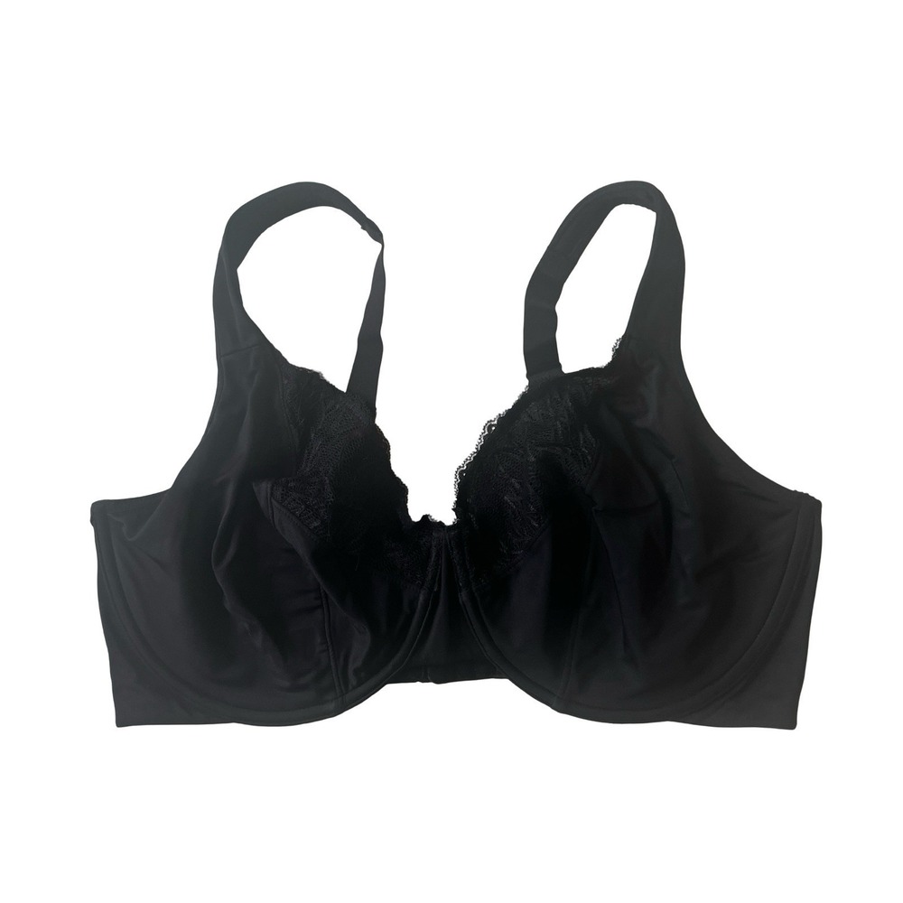 Vanity Fair Women's Size 40DD Black Bra Underwire T-Shirt Lace T-Shirt Unlined